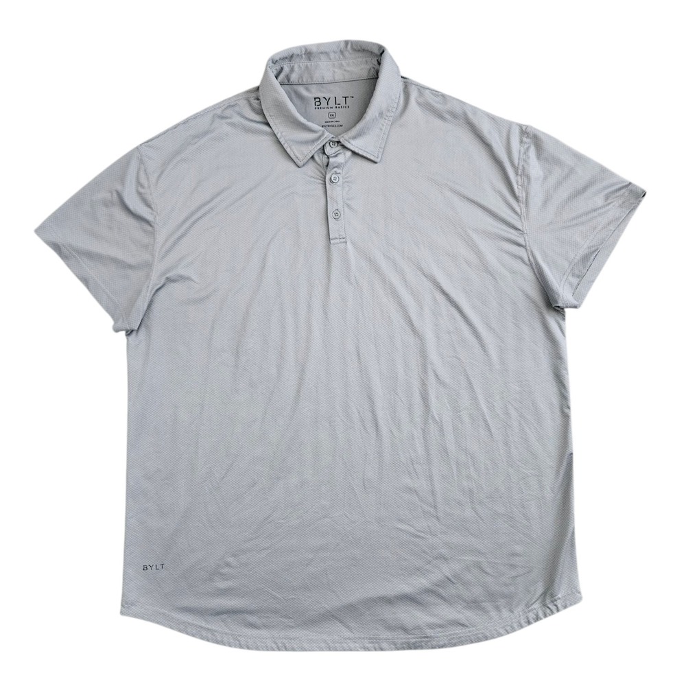 BYLT Polo Shirt (Mens XXL) Premium Basics Golf Short Sleeve Gray‎ Stretch